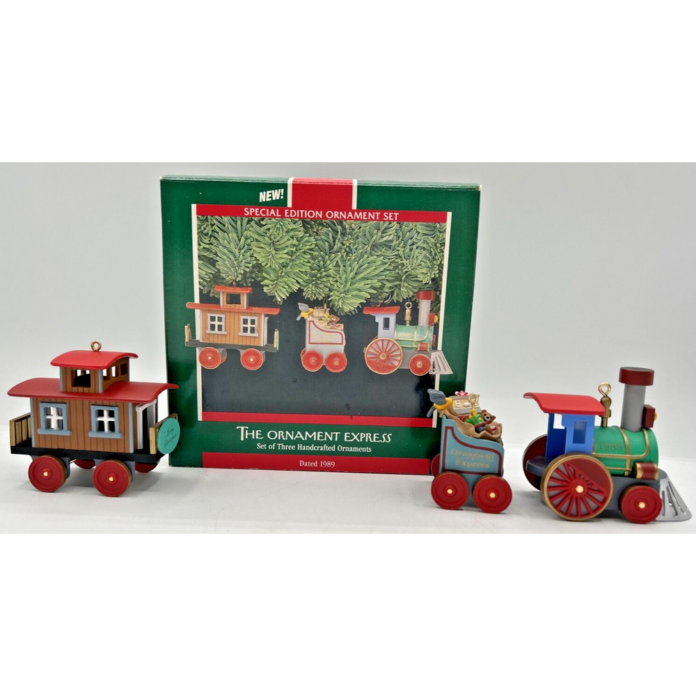 1989 Hallmark The‎ Ornament Express Train Set of 3 Keepsake Ornaments U244